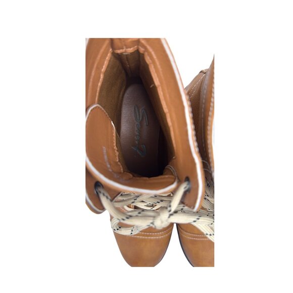 Seven7 Jody Combat Boots Women’s Size 8.5 Tan Brown Lace-Up Lug Sole - Picture 3 of 9